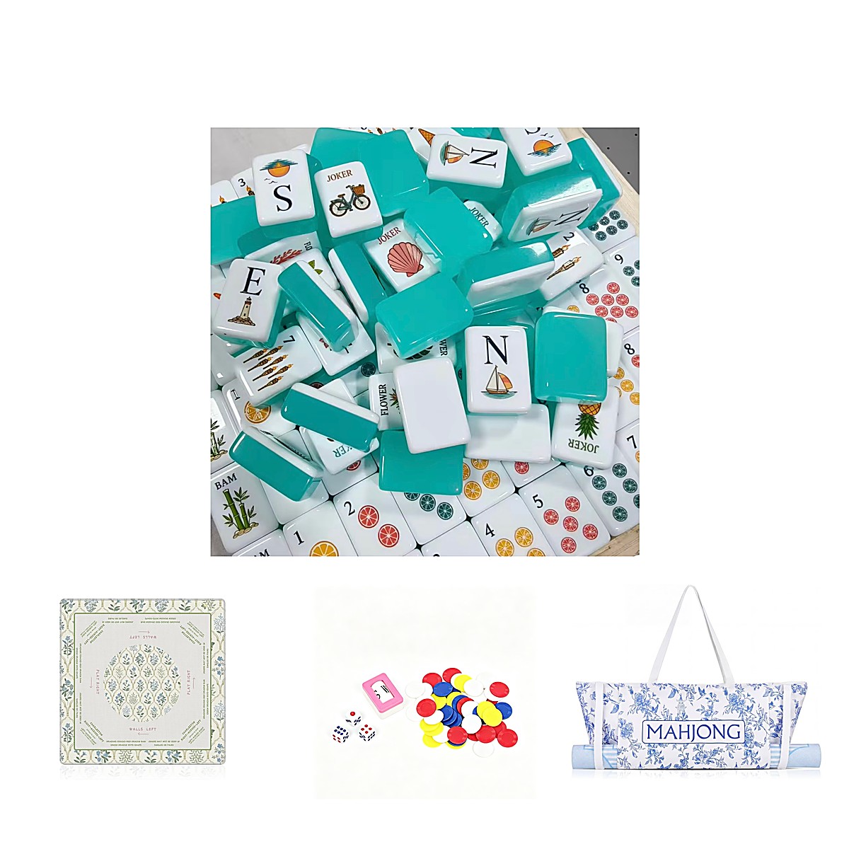 MARCWELL Jelly Green China-Style Acrylic Select — Acrylic Mahjong Set, 32mm, Set
