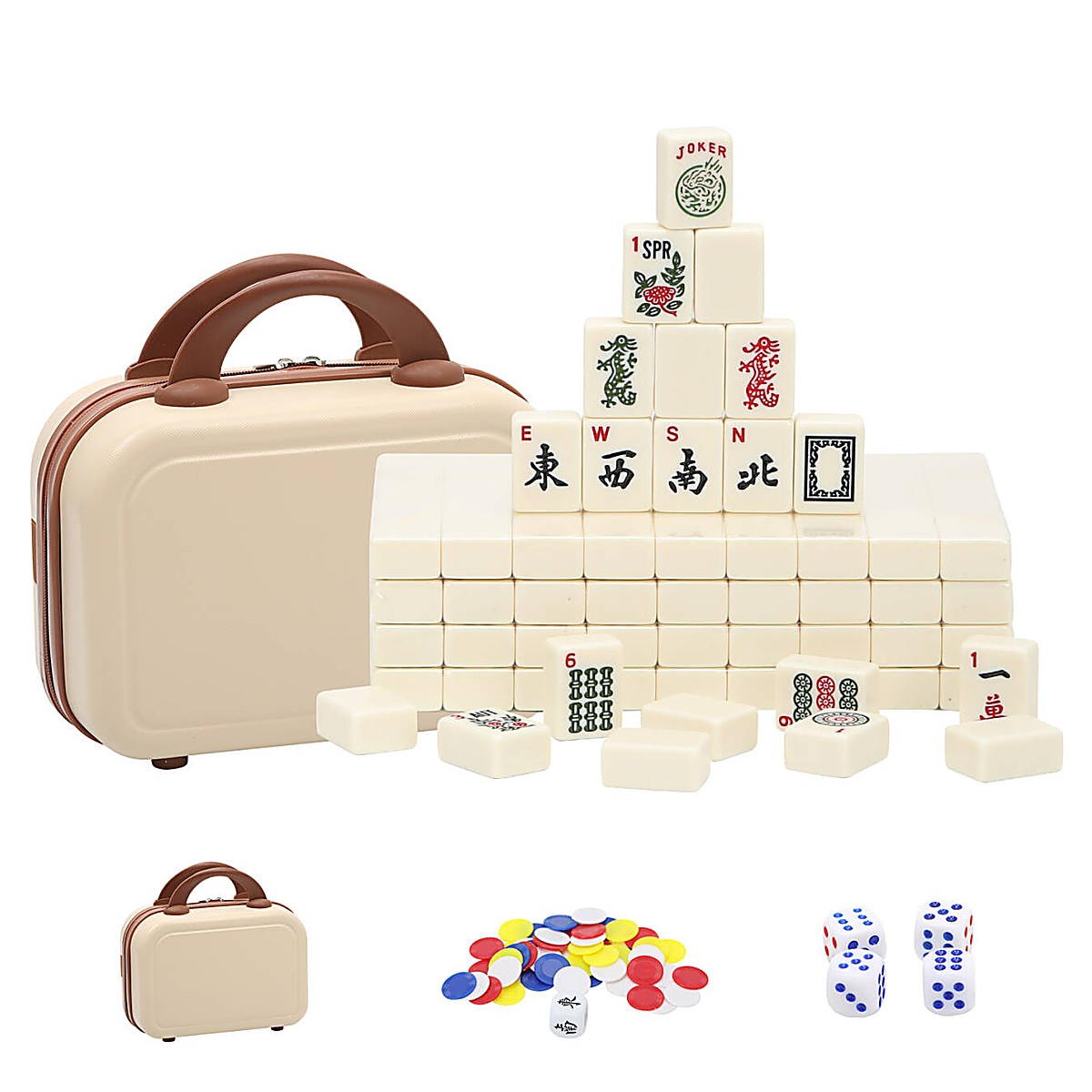 MARCWELL Ivory Voyager — American Mahjong 166-Tile Set, 30mm, with Travel Case
