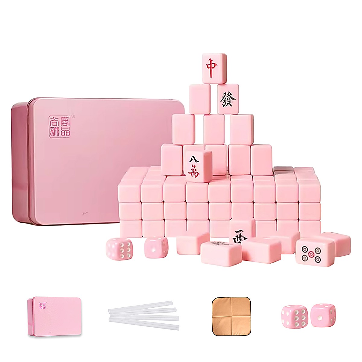 MARCWELL Peony Compact — Chinese Mahjong Set, 20mm, Tin Box