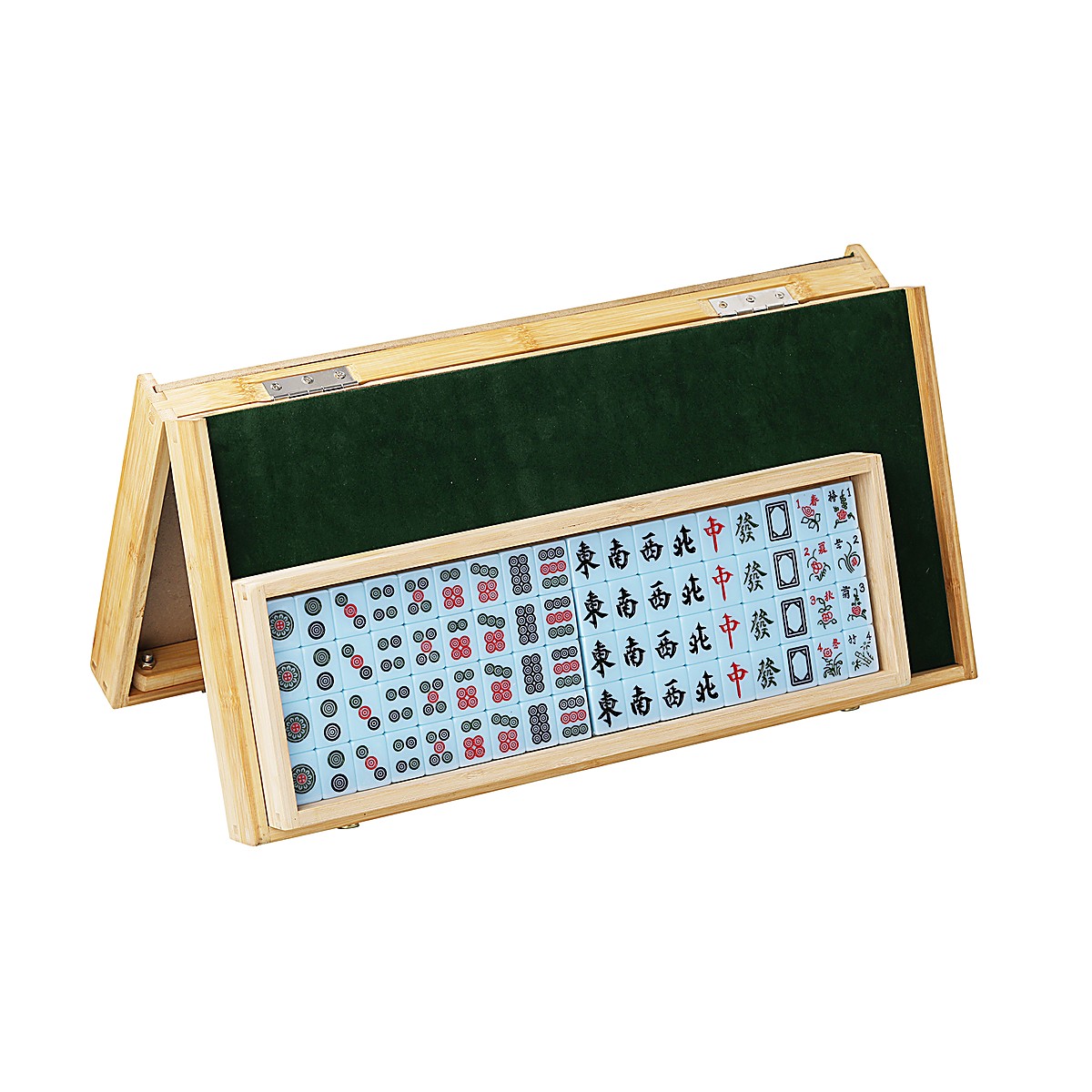 MARCWELL Azure Homestead — Chinese Mahjong Set, 30mm, with Folding Table