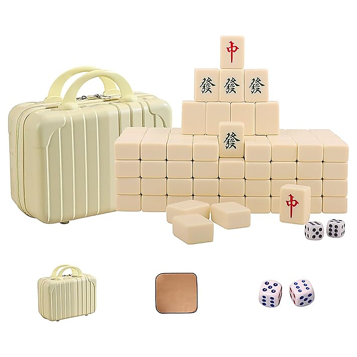 MARCWELL Ivory Heritage Travel — Chinese Mahjong Set, 42mm, with Travel Case