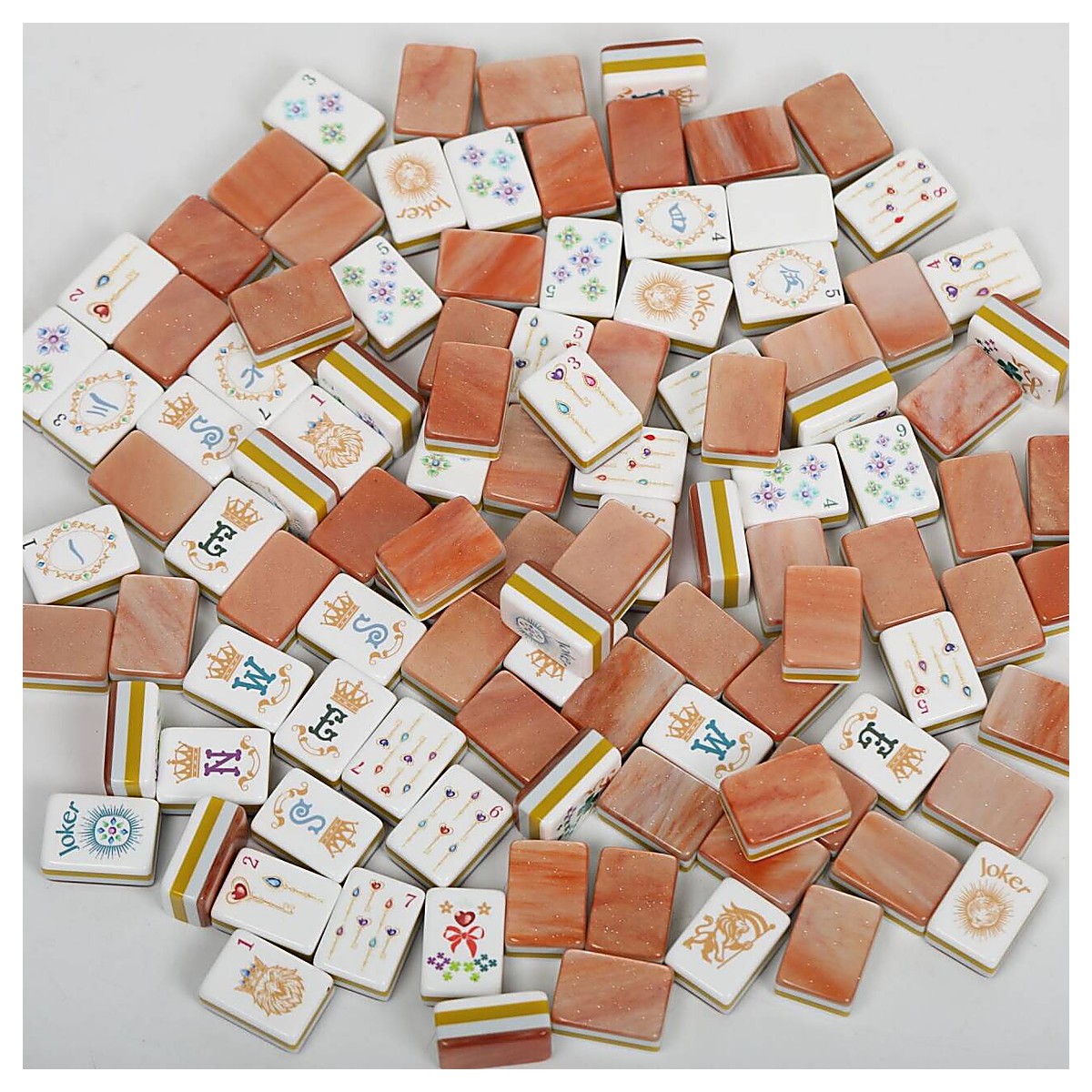 MARCWELL Glitter Orange Acrylic — Acrylic Mahjong Set, 32mm