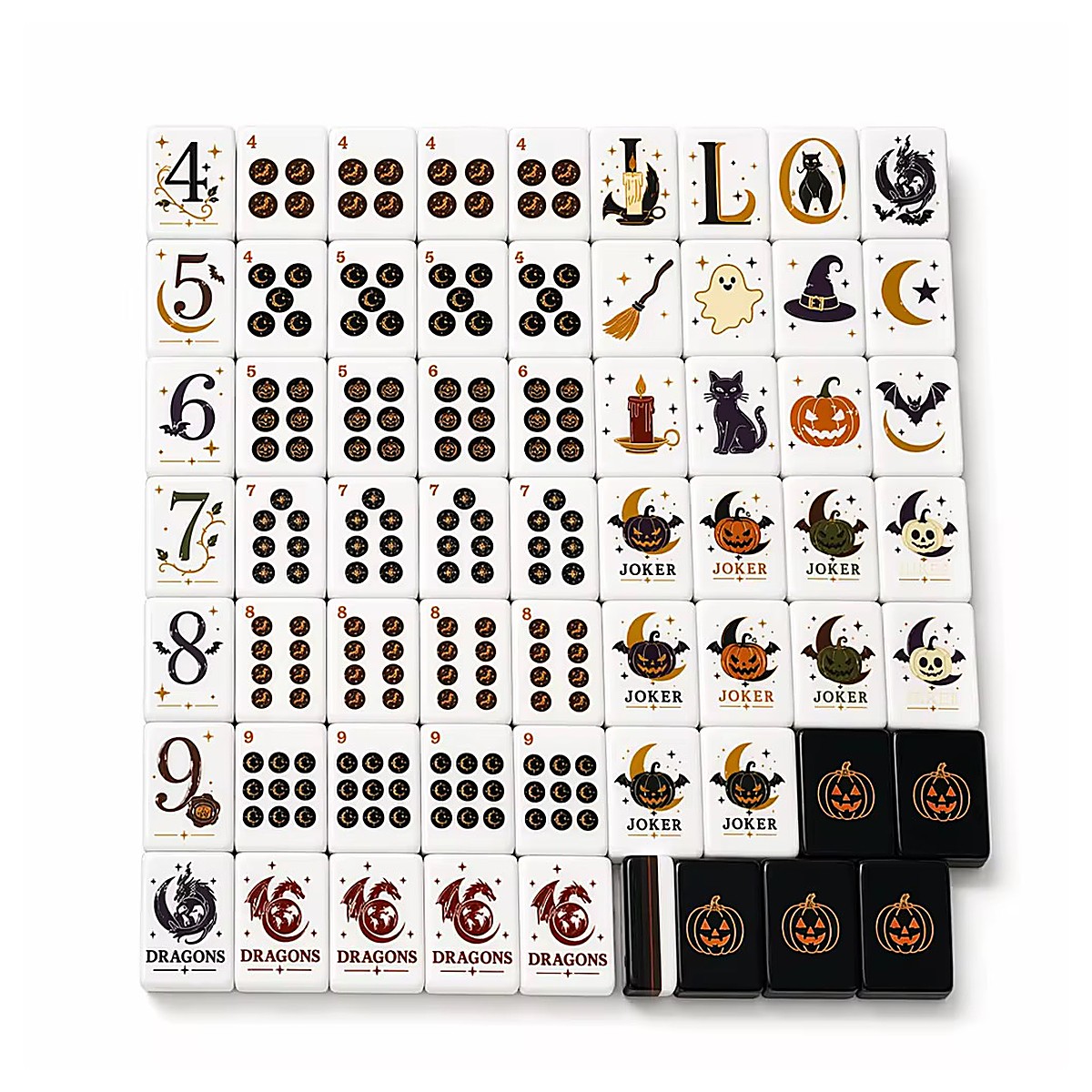 MARCWELL Halloween Cat Acrylic — Acrylic Mahjong Set, 32mm
