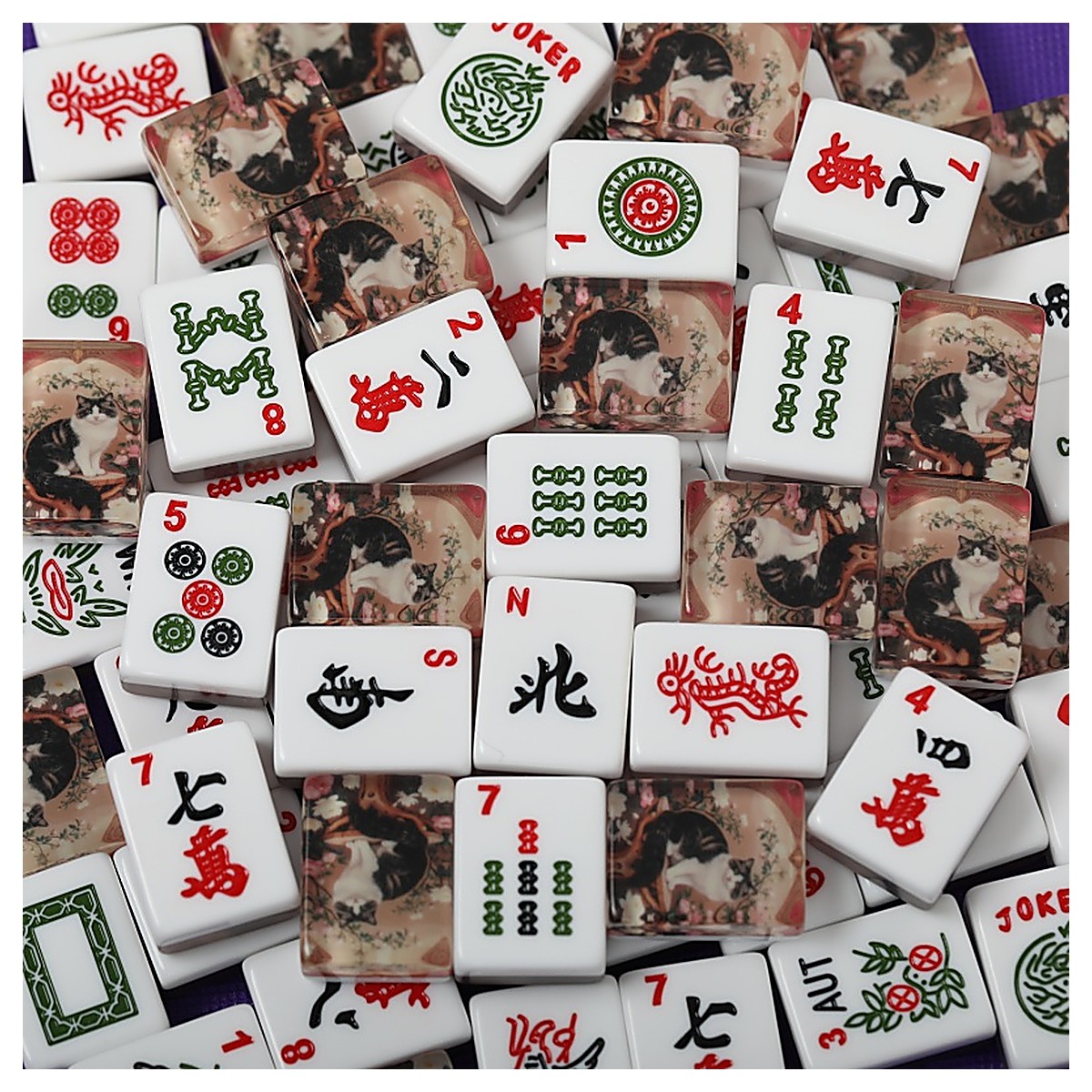 MARCWELL Cat Acrylic — Acrylic Mahjong Set, 30mm